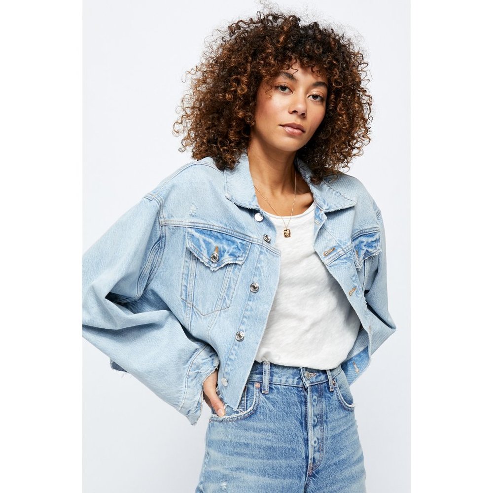NWT Free People Amelia Slouchy Trucker Jacket - Picture 2 of 7